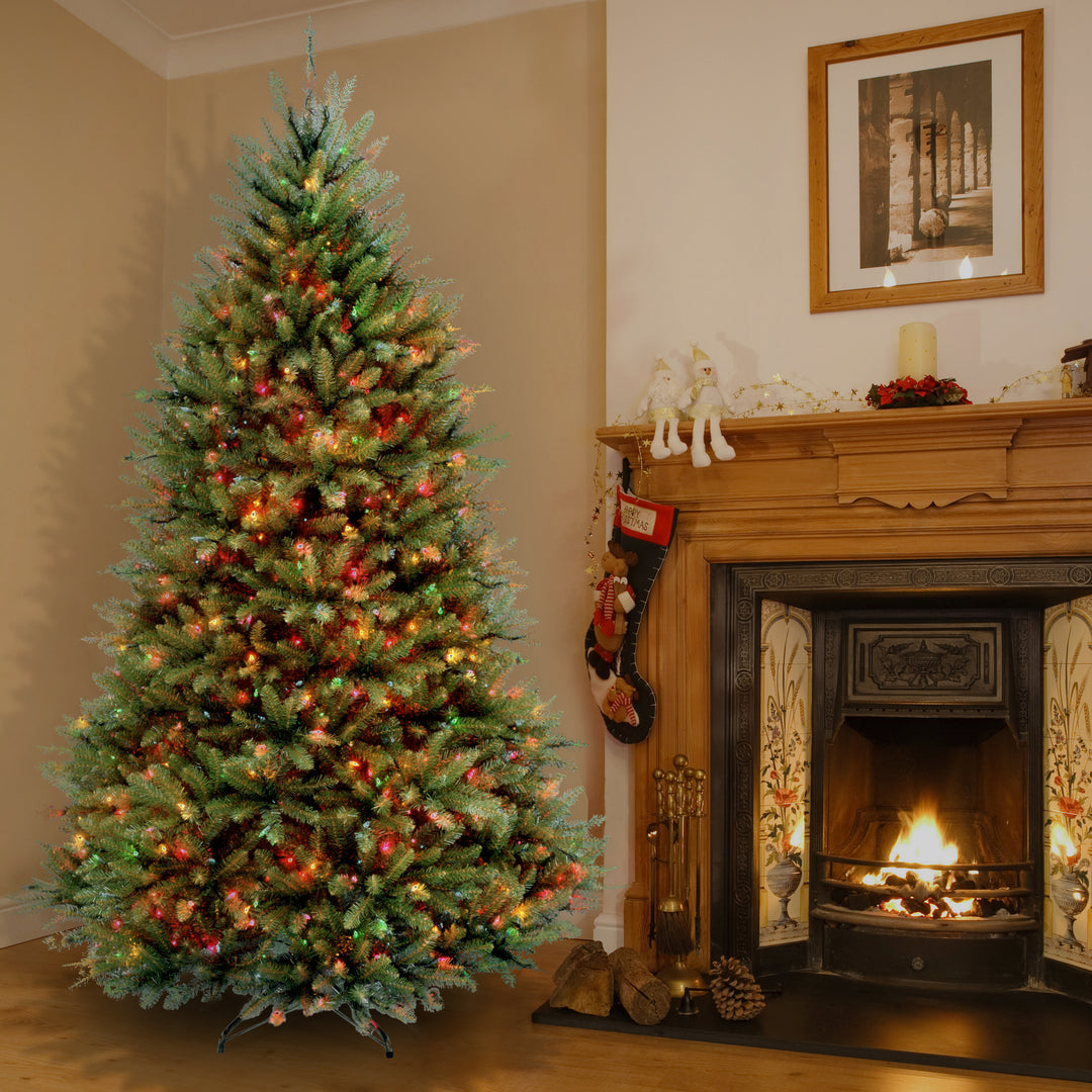 7 ft. Pre-Lit Dunhill Fir Tree with Multicolor Lights