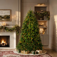 7 ft. Pre-Lit Dunhill Fir Hinged Tree with Multicolor Lights, Plug-In - National Tree Company