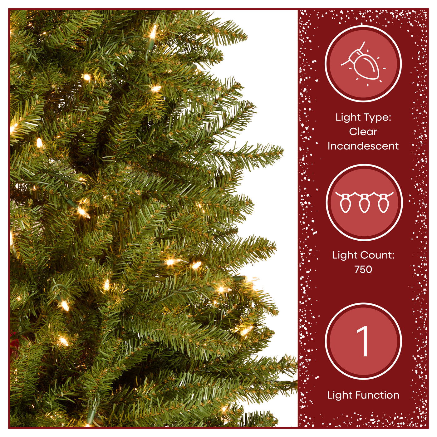 7.5 ft. Pre-Lit Dunhill Fir Hinged Tree with Clear Lights, Plug-In - National Tree Company