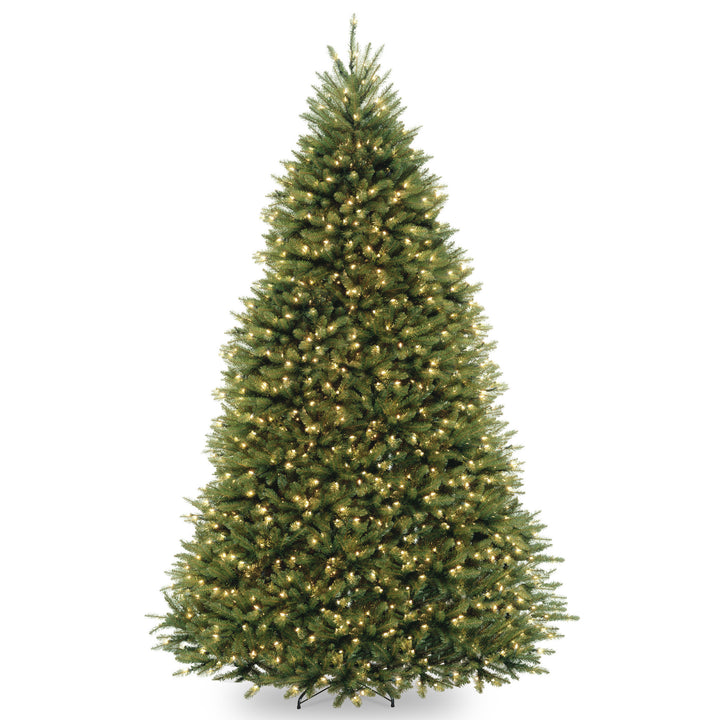 National Tree Company Pre-Lit Artificial Full Christmas Tree, Green, Dunhill Fir, White Lights, Includes Stand, 9 Feet