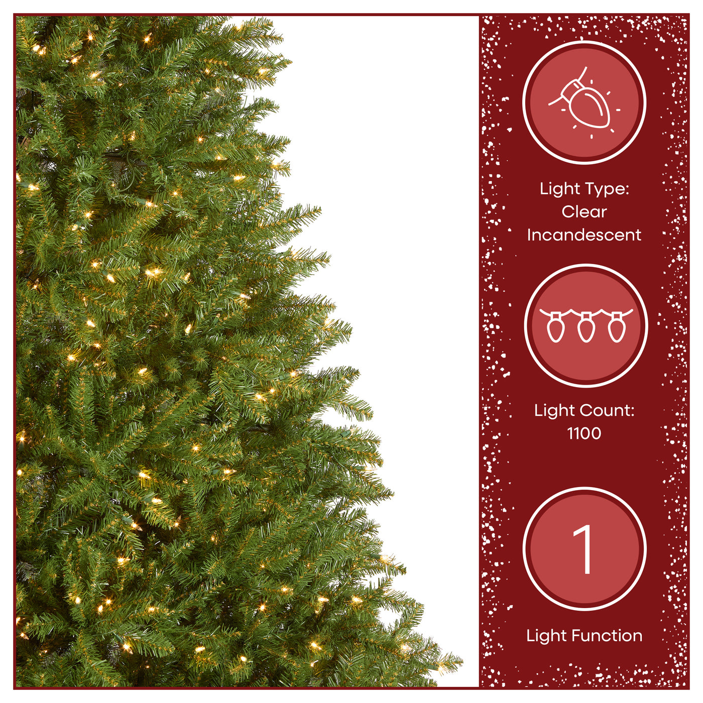 9 ft. Pre-Lit Dunhill Fir Hinged Tree with 1100 Clear Lights - National Tree Company