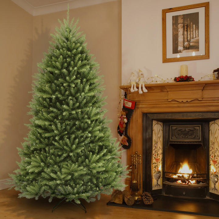 Artificial Full Christmas Tree, Green, Dunhill Fir, Includes Stand, 9 Feet