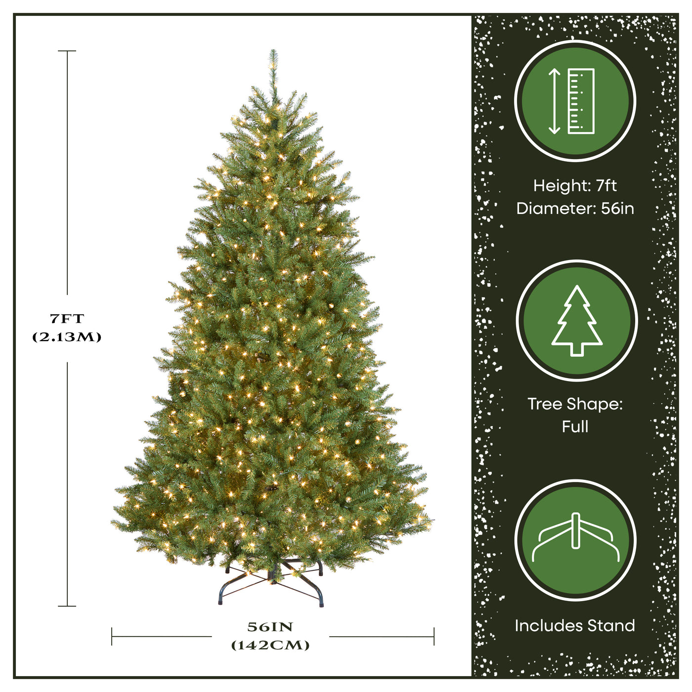 7 ft. Pre-Lit Dunhill Fir Tree with PowerConnect Clear Lights - National Tree Company
