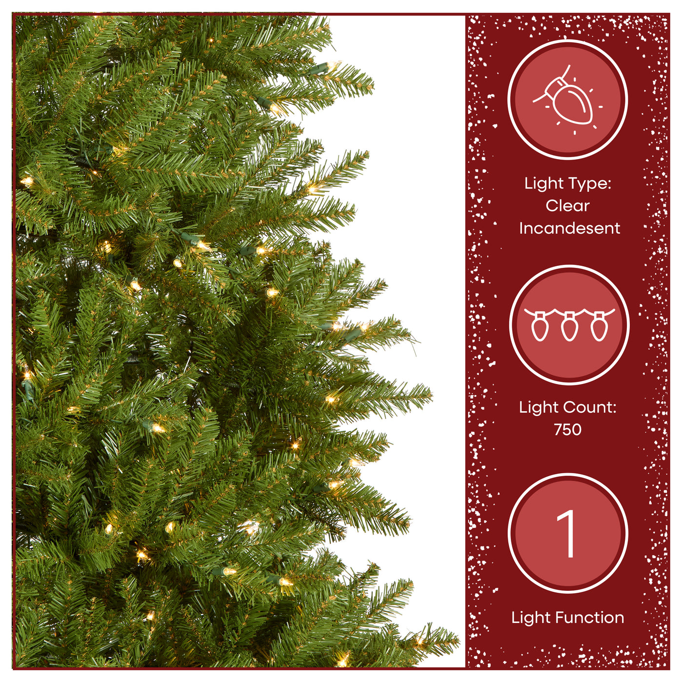 7.5 ft. Pre-Lit Dunhill Fir Hinged Tree with PowerConnect Clear Lights, Plug-In - National Tree Company