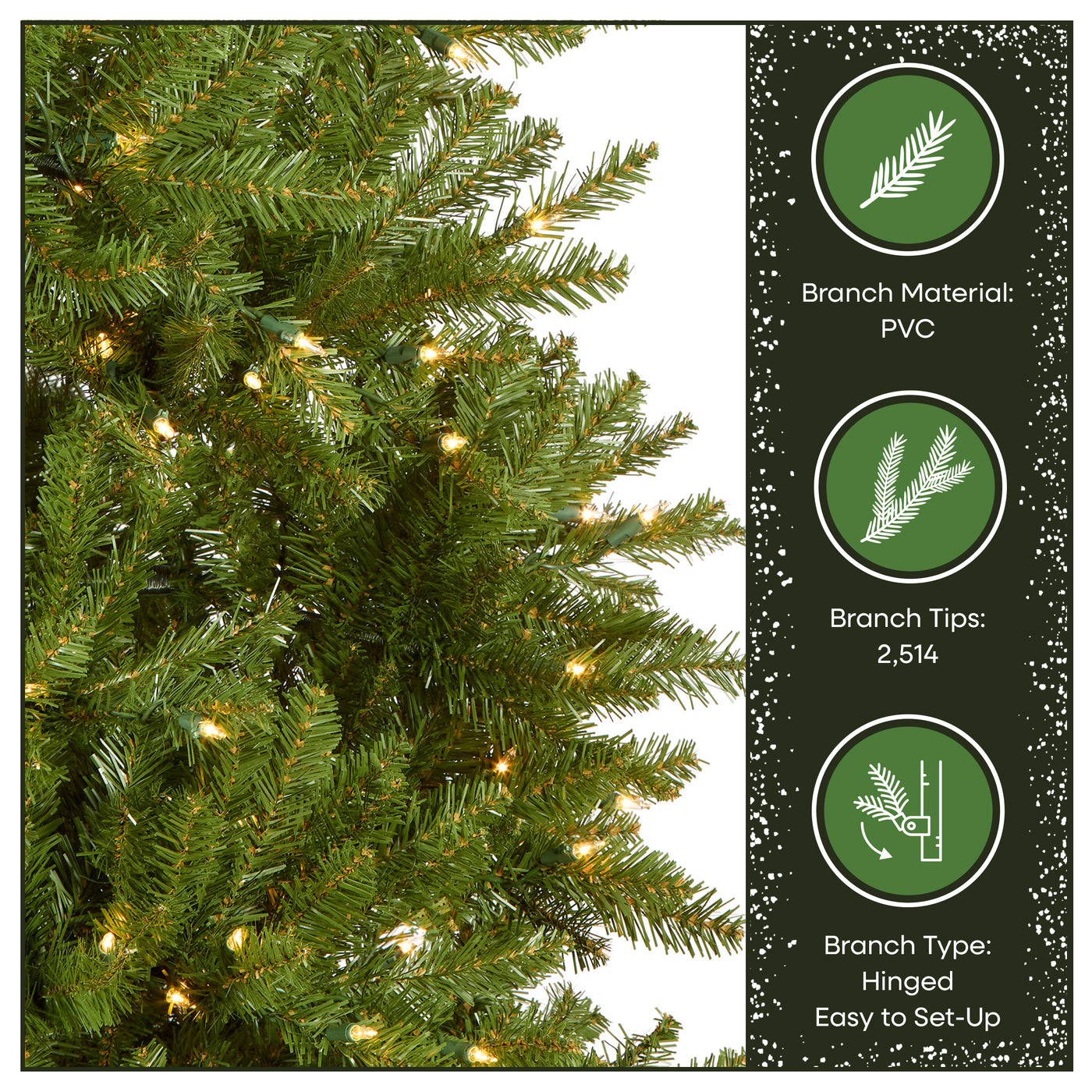 7.5 ft. Pre-Lit Dunhill Fir Hinged Tree with PowerConnect Clear Lights, Plug-In - National Tree Company