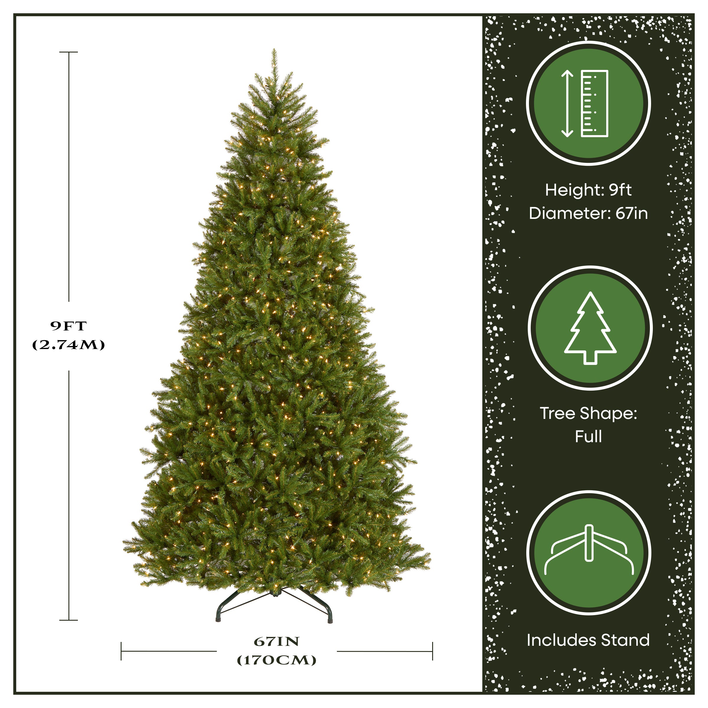 9 ft. Pre-Lit Dunhill Fir Tree with PowerConnect Clear Lights