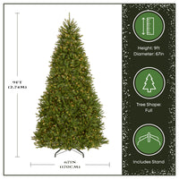 9 ft. Pre-Lit Dunhill Fir Hinged Tree with PowerConnect Clear Lights - National Tree Company