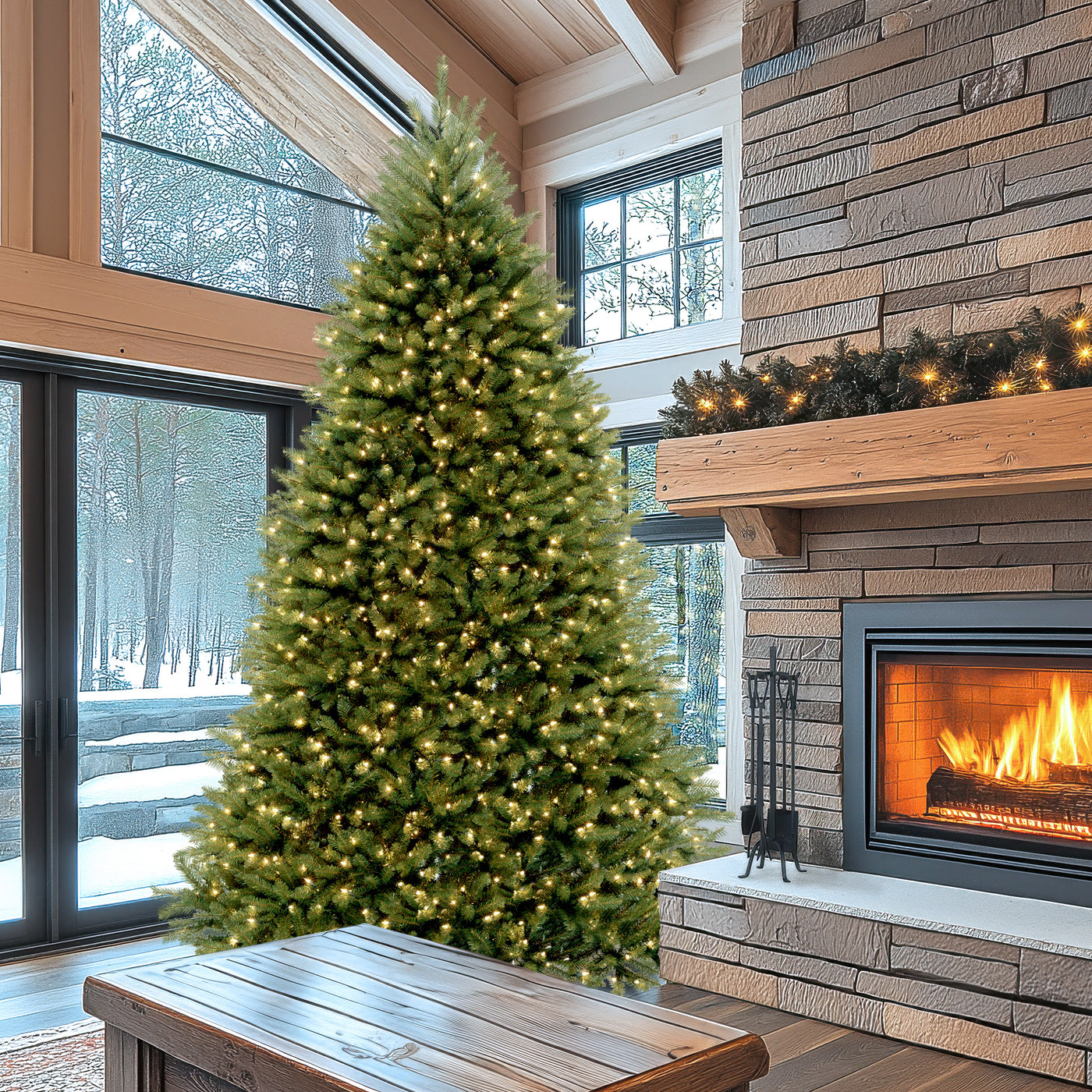 9 ft. Pre-Lit Dunhill Fir Tree with PowerConnect Clear Lights - National Tree Company