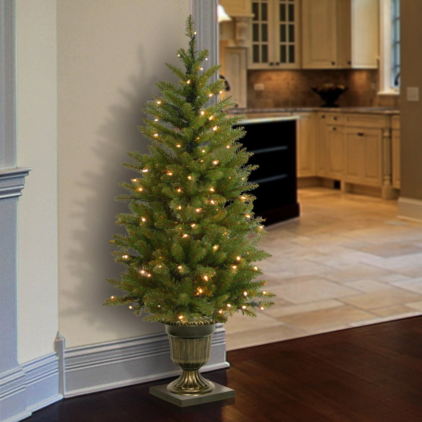 4 ft. Pre-Lit Dunhill Fir Entrance Tree with Clear Lights - National Tree Company