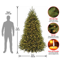 7.5 ft. Pre-Lit Dunhill Fir Tree with White Lights - National Tree Company