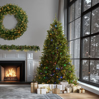 9 ft. Pre-Lit Dunhill Fir Tree with PowerConnect  Dual Color LED Lights, Plug-In - National Tree Company