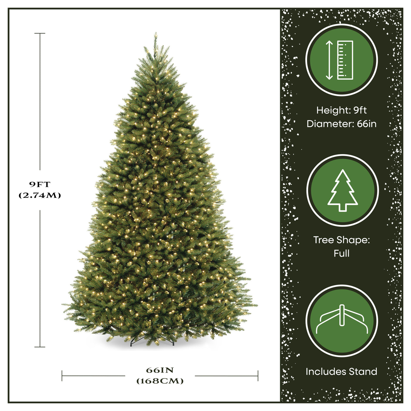 9 ft. Pre-Lit Dunhill Fir Tree with PowerConnect  Dual Color LED Lights, Plug-In - National Tree Company