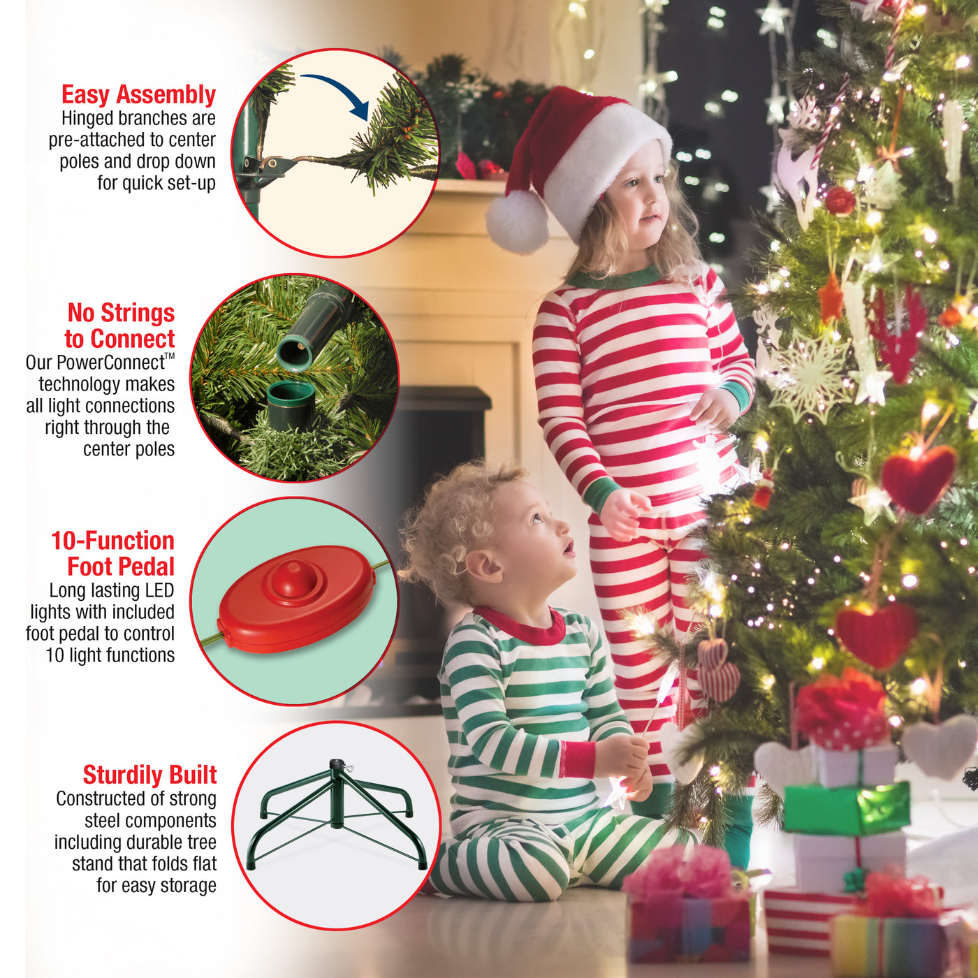 9 ft. Pre-Lit Dunhill Fir Tree with PowerConnect  Dual Color LED Lights - National Tree Company