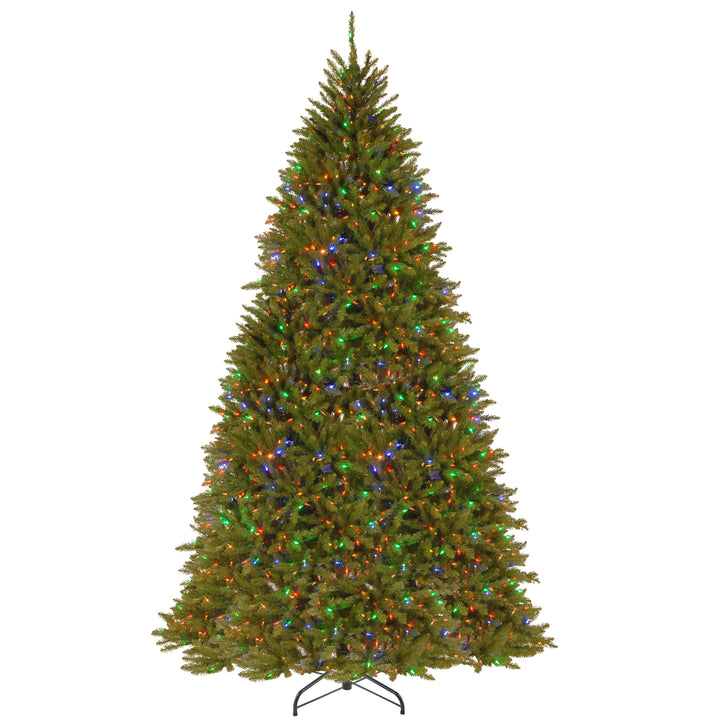 Pre-Lit Artificial Full Christmas Tree, Green, Dunhill Fir, Dual Color LED Lights, Includes PowerConnect and Stand, 10 Feet