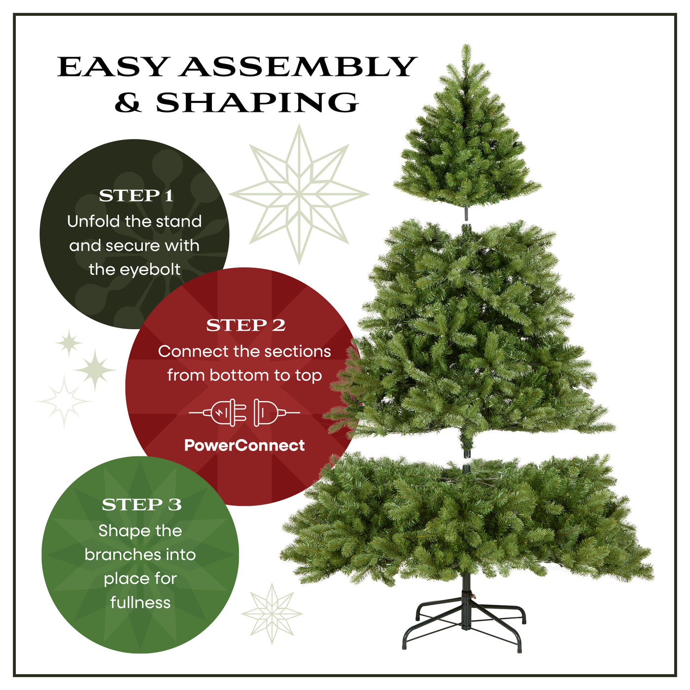 10 ft.Pre-Lit Dunhill Fir Hinged Tree with PowerConnect Dual Color LED Lights, Plug-In - National Tree Company