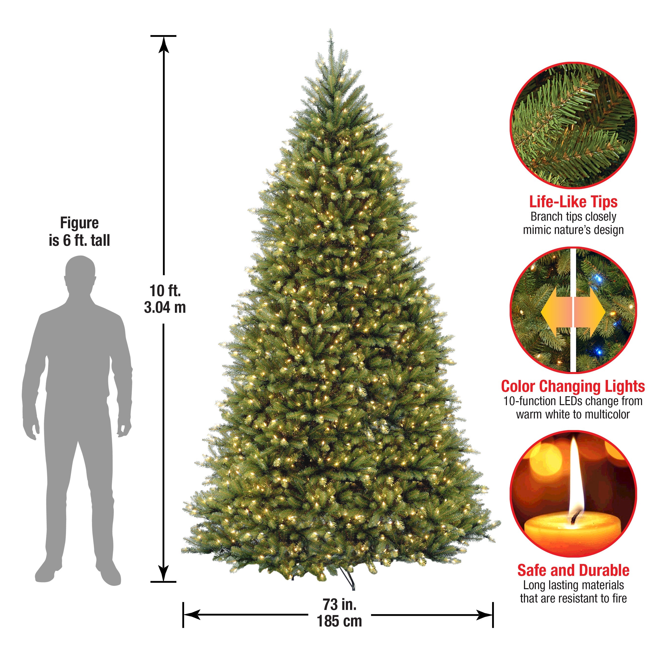 National Tree Company 7.5 Ft. Pre-Lit Dunhill Fir Tree With PowerConnect Dual Color LED Lights Top Sellers | Home & Garden Australia