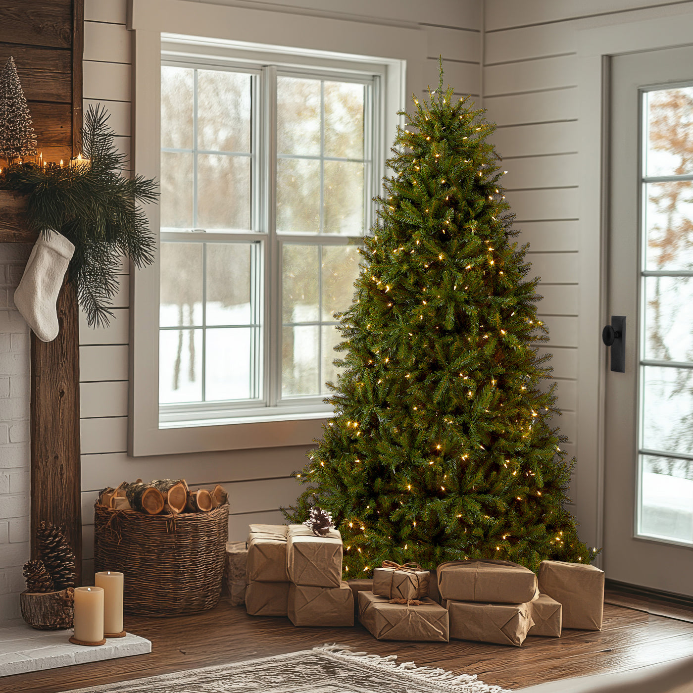 6.5 ft. Pre-Lit Dunhill Fir with PowerConnect Dual Color LED Lights, Plug-In - National Tree Company