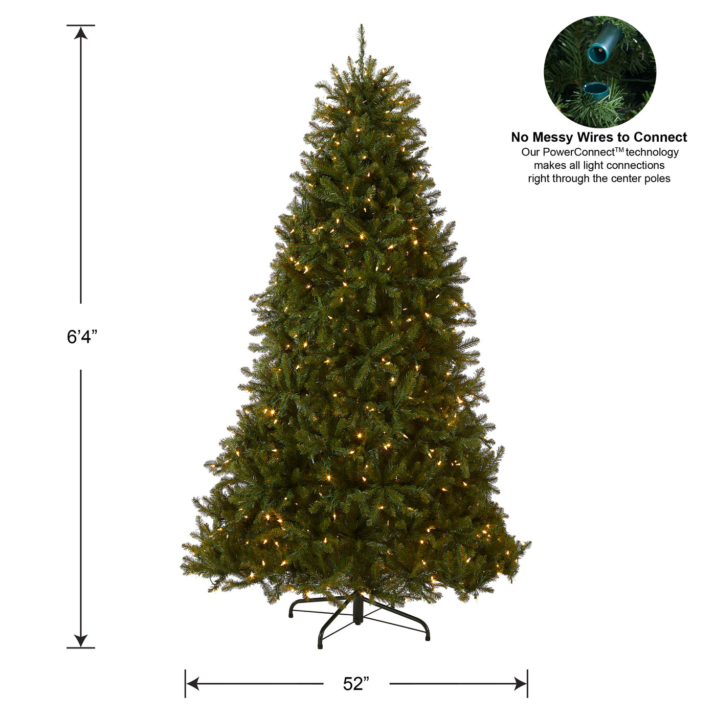 6.5 ft. Pre-Lit Dunhill Fir with PowerConnect Dual Color LED Lights - National Tree Company