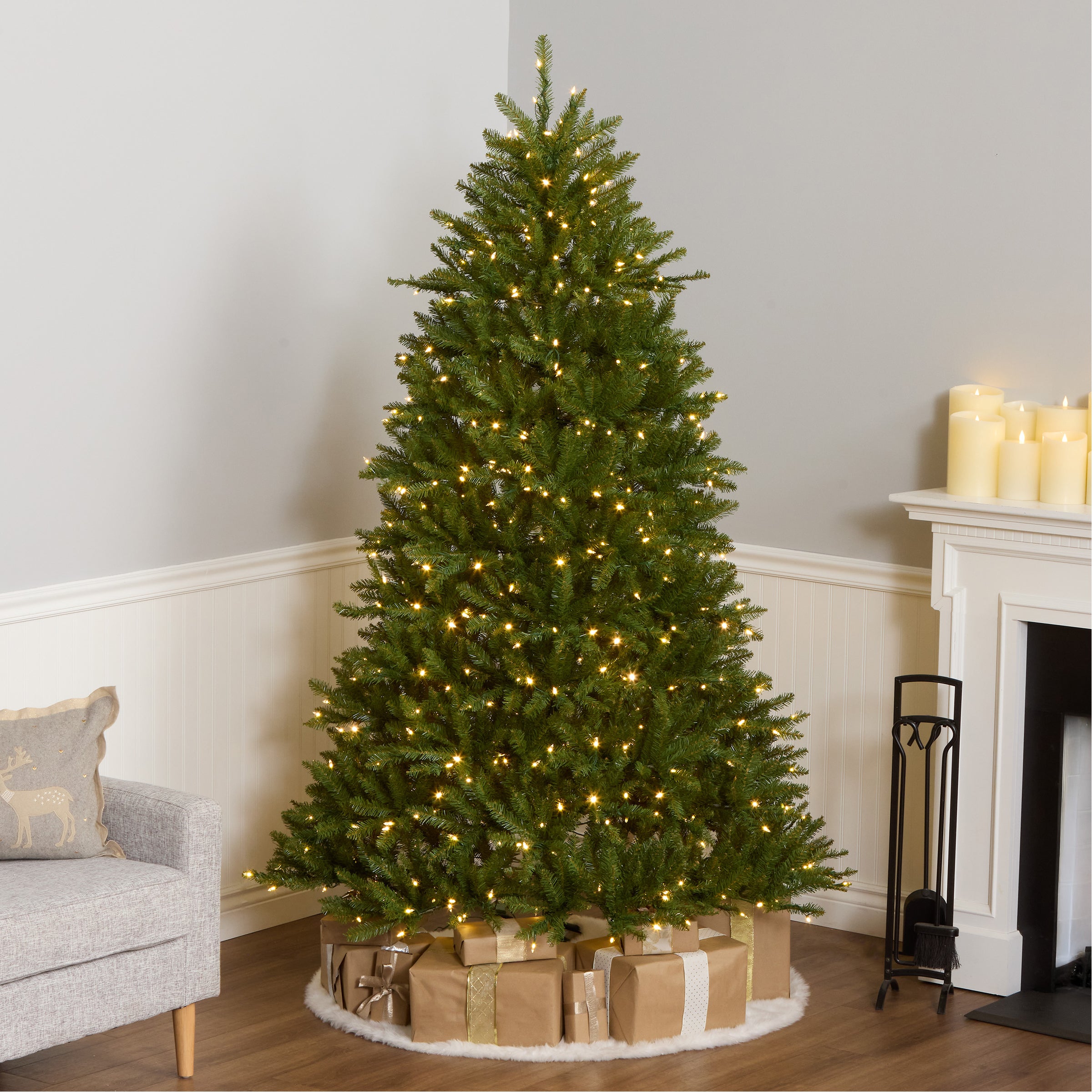 7 ft. Pre-Lit Dunhill Fir Tree with PowerConnect Dual Color LED