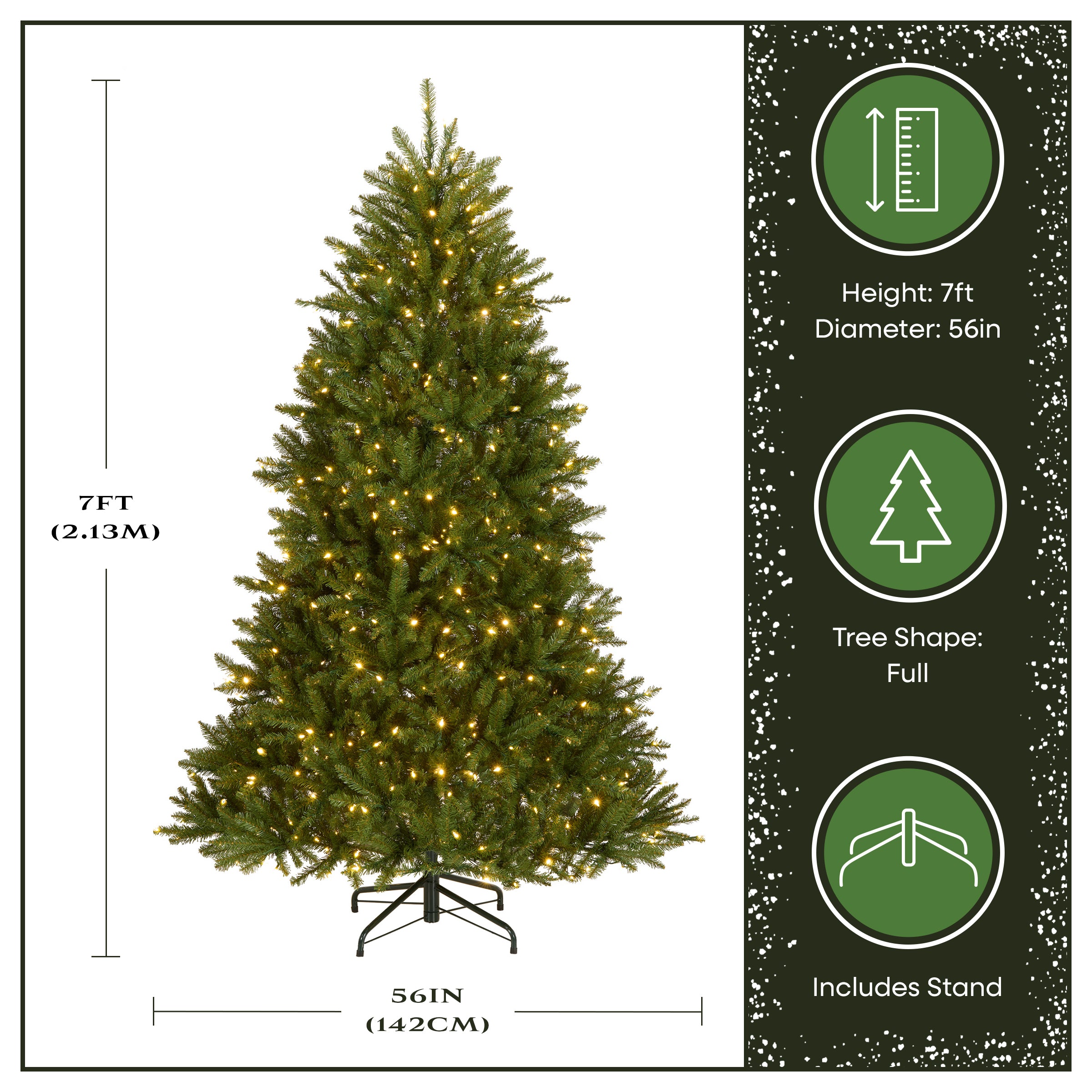 7 ft. Pre-Lit Dunhill Fir Tree with PowerConnect Dual Color LED