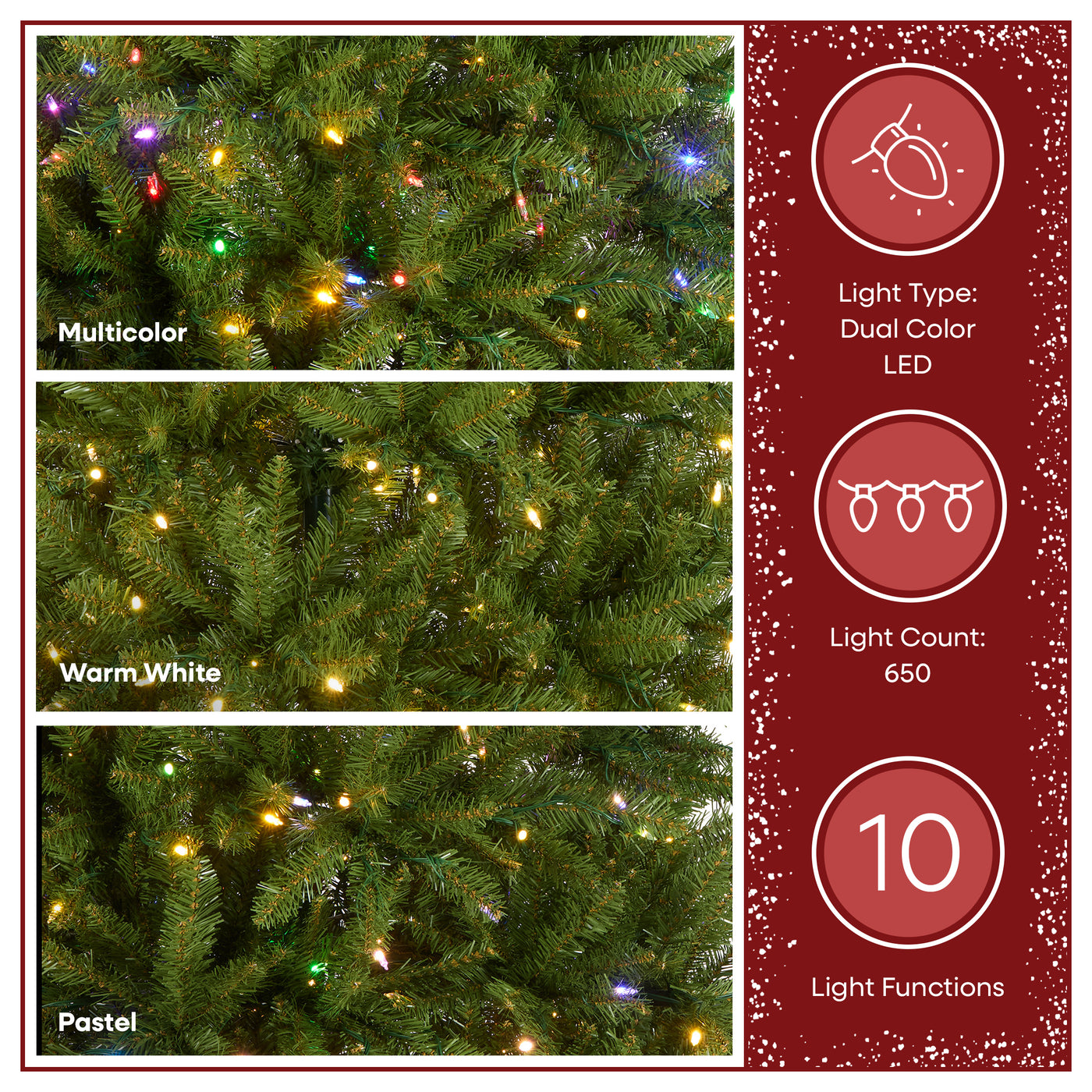 7 ft. Pre-Lit Dunhill Fir Hinged Tree with PowerConnect Dual Color LED Lights - National Tree Company