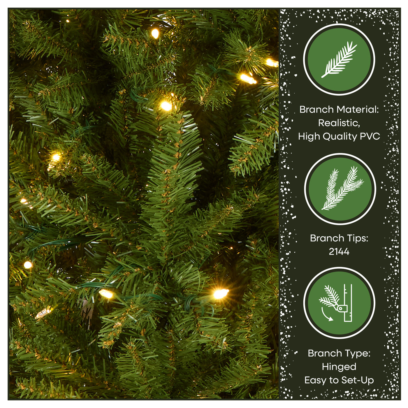 7 ft. Pre-Lit Dunhill Fir Hinged Tree with PowerConnect Dual Color LED Lights - National Tree Company