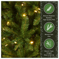 7 ft. Pre-Lit Dunhill Fir Hinged Tree with PowerConnect Dual Color LED Lights - National Tree Company