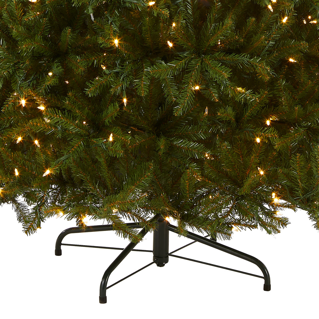 Pre-Lit Artificial Full Christmas Tree, Green, Dunhill Fir, Dual Color LED Lights, Includes PowerConnect and Stand, 7 Feet