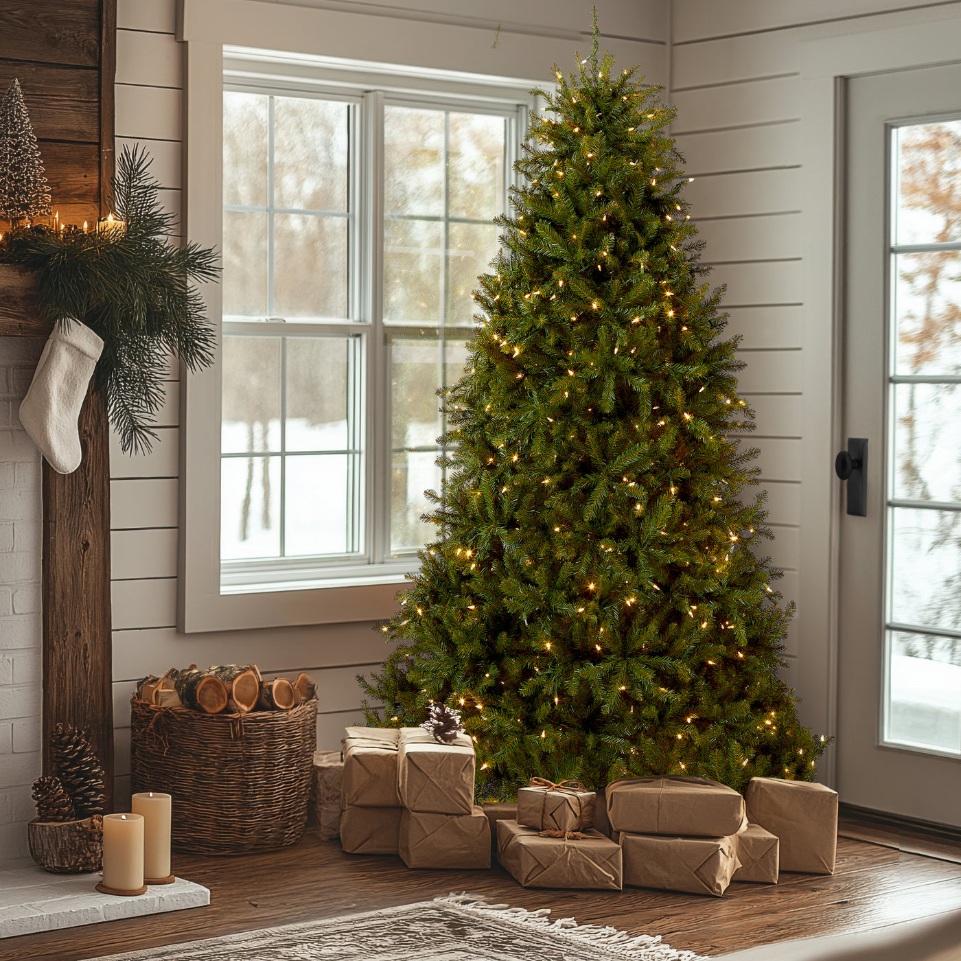 7.5 ft. Pre-Lit Dunhill Fir Tree with PowerConnect Dual Color LED Lights, Plug-In - National Tree Company