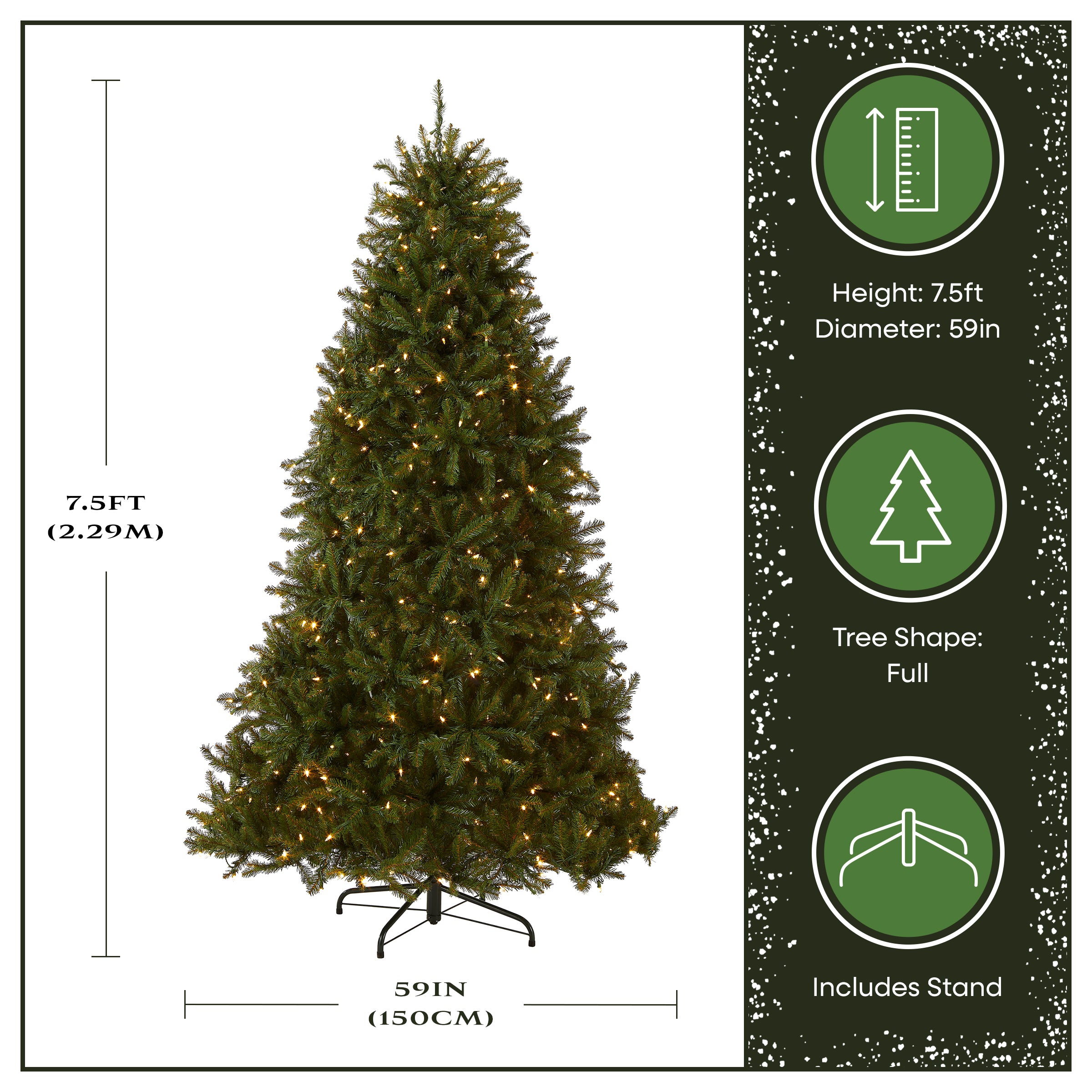 7.5 ft. Pre-Lit Dunhill Fir Tree with PowerConnect Dual Color LED