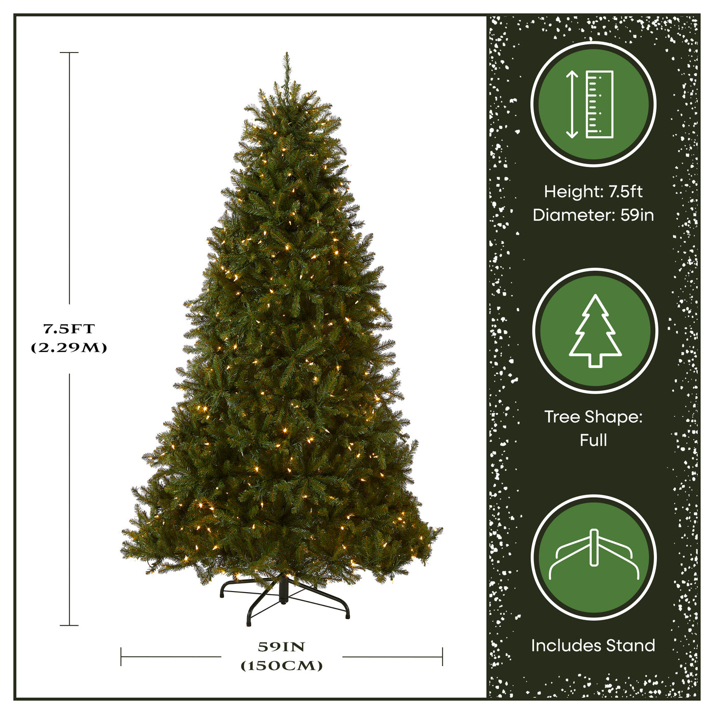 7.5 ft. Pre-Lit Dunhill Fir Tree with PowerConnect Dual Color LED Lights, Plug-In - National Tree Company