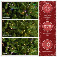 7.5 ft. Pre-Lit Dunhill Fir Tree with PowerConnect Dual Color LED Lights, Plug-In - National Tree Company