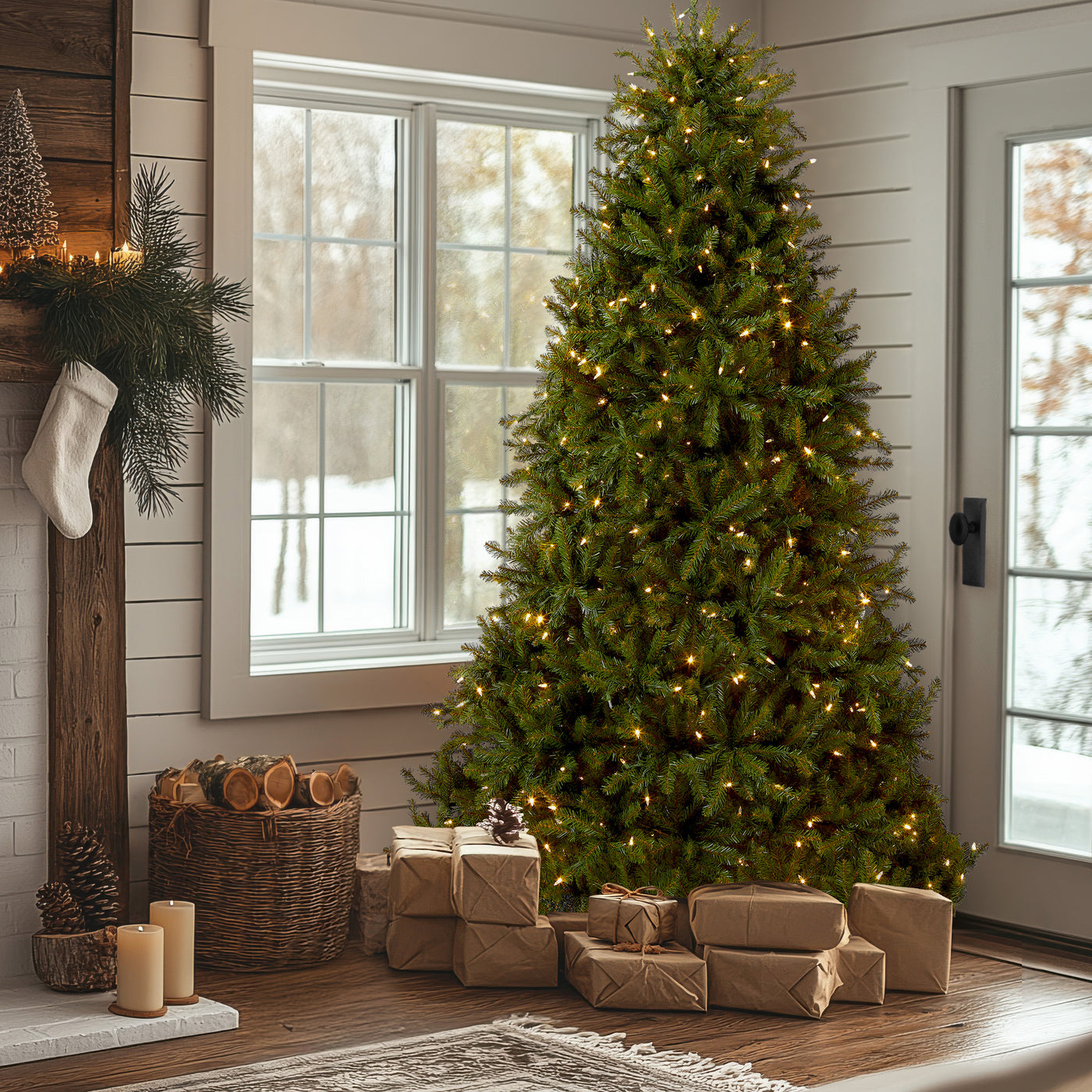 7.5 ft. Pre-Lit Dunhill Fir Tree with PowerConnect Dual Color LED Lights - National Tree Company
