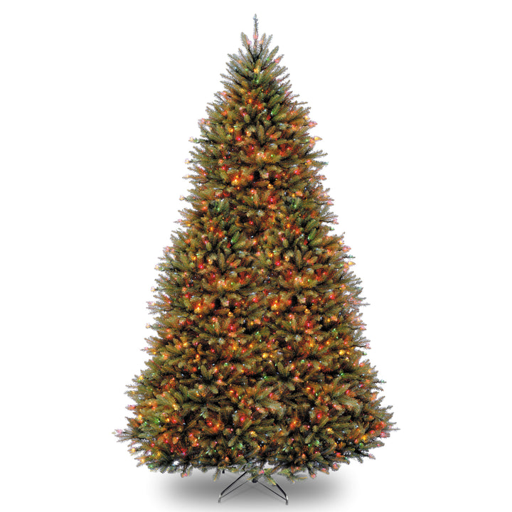 Pre-Lit Artificial Full Christmas Tree, Green, Dunhill Fir, Dual Color LED Lights, Includes PowerConnect and Stand, 12 Feet