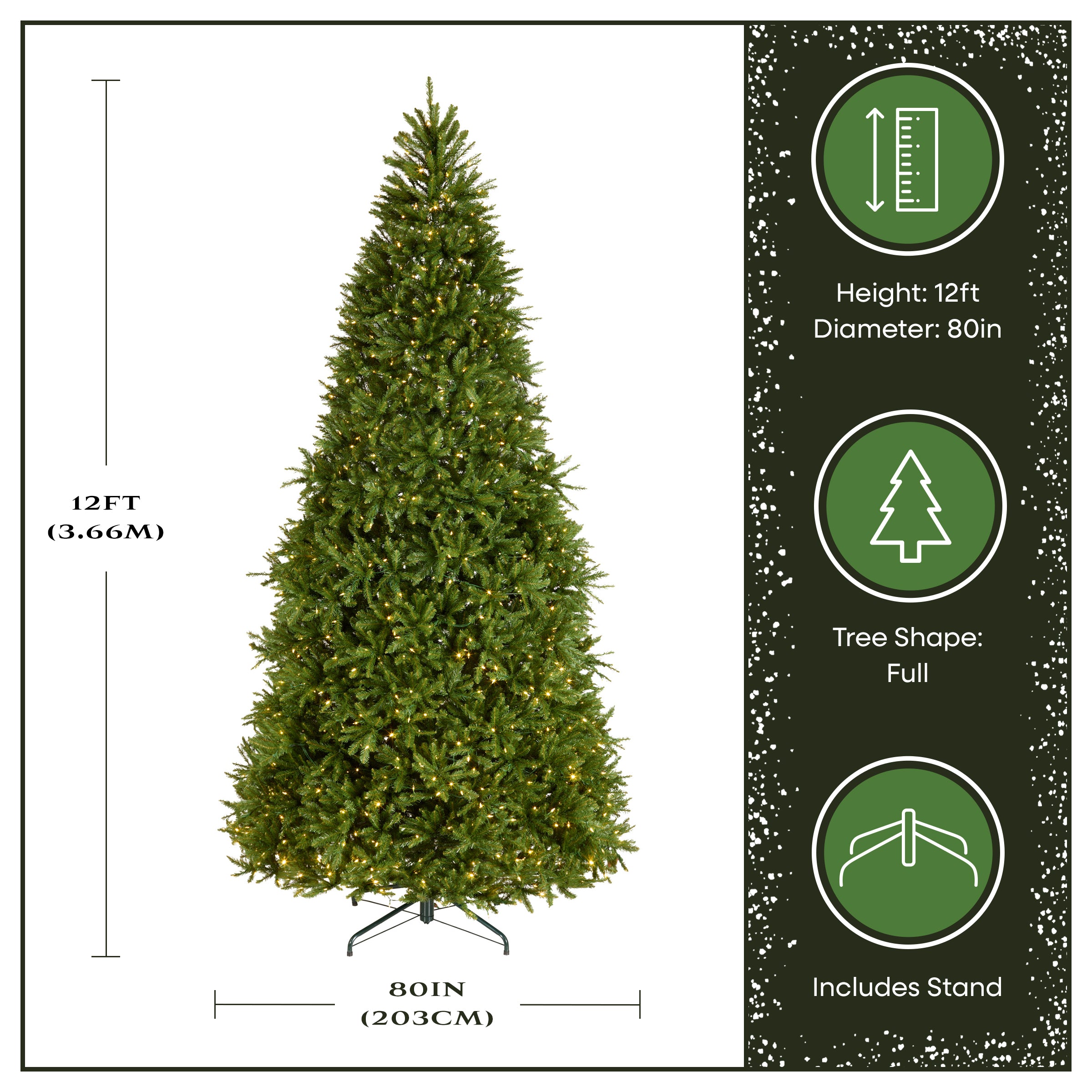 12 ft. Pre-Lit Dunhill Fir Tree with PowerConnect Dual Color LED