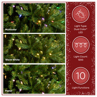 12 ft. Pre-Lit Dunhill Fir Tree with PowerConnect Dual Color LED Lights, Plug-In - National Tree Company