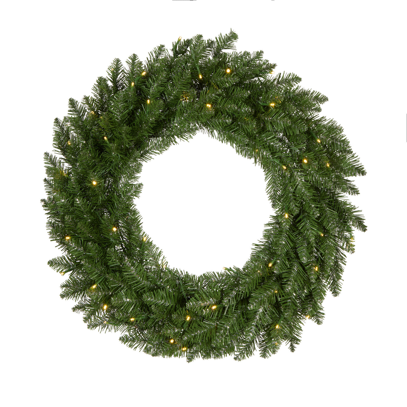 24 in. Pre-Lit Dunhill Shimmer Fir Wreath with Warm White LED Lights - National Tree Company