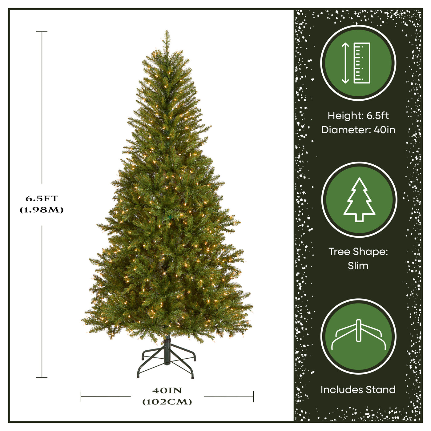 6.5 ft. Pre-Lit Dunhill Fir Slim Tree with Clear Lights - National Tree Company
