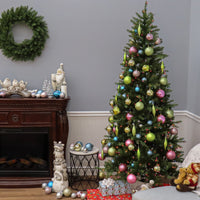 6.5 ft. Pre-Lit Dunhill Fir Slim Tree with Multicolor Lights - National Tree Company