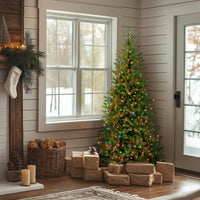 6.5 ft. Pre-Lit Dunhill Fir Slim Tree with Multicolor Lights - National Tree Company