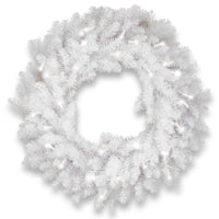 30 in. Pre-Lit Dunhill White Fir Wreath with Clear Lights - National Tree Company