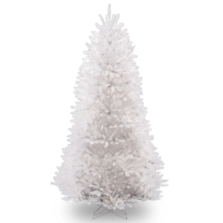 Artificial Full Christmas Tree, White, Dunhill Fir, Includes Stand, 6.5 Feet