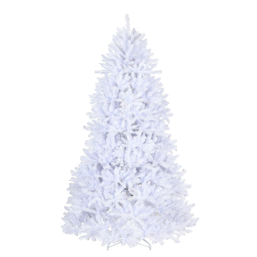 7.5 ft. Pre-Lit Dunhill Fir White Hinged Tree with Clear Lights, Plug-In - National Tree Company