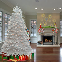 7.5 ft. Pre-Lit Dunhill Fir White Tree with Clear Lights - National Tree Company