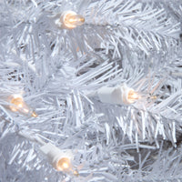 7.5 ft. Pre-Lit Dunhill Fir White Hinged Tree with Clear Lights, Plug-In - National Tree Company