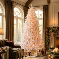 9 ft. Pre-Lit Dunhill Fir White Hinged Tree with Clear Lights - National Tree Company