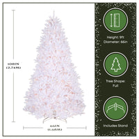 9 ft. Pre-Lit Dunhill Fir White Hinged Tree with Clear Lights - National Tree Company