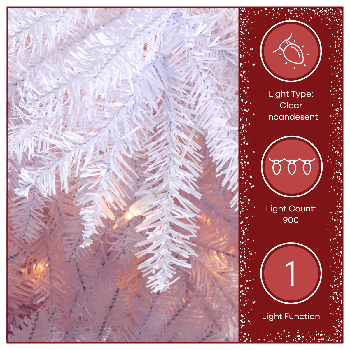 9 ft. Pre-Lit Dunhill Fir White Hinged Tree with Clear Lights - National Tree Company