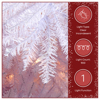9 ft. Pre-Lit Dunhill Fir White Hinged Tree with Clear Lights - National Tree Company