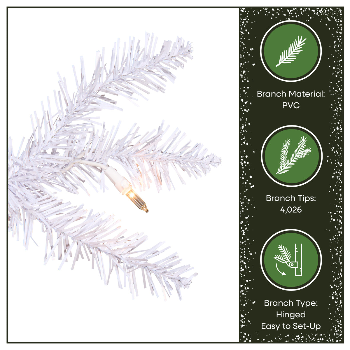 9 ft. Pre-Lit Dunhill Fir White Hinged Tree with Clear Lights - National Tree Company
